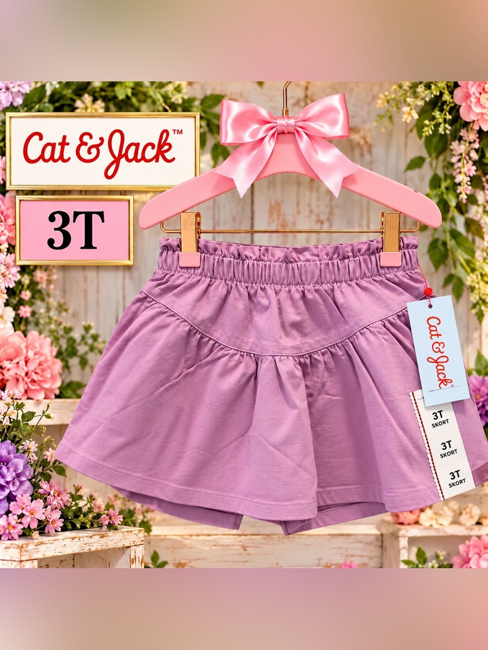 Cat & Jack Girls’ Skort – Size 3T – Light Purple – Brand New With Tags